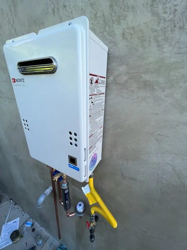 Tankless water heater installation for West Farm homes